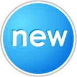 "new" button - round blue