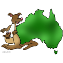 Australia with kangaroo cartoon