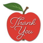 apple with "thank you"