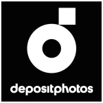 black background Deposit Photos logo